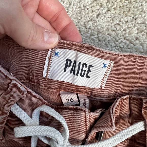 Paige Carly Brown Wide-Leg Pants with White Drawstring 26 W x 26 L - Picture 5 of 6